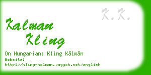 kalman kling business card