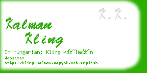 kalman kling business card